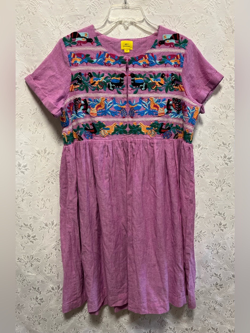 Roller Rabbit S Embroidered Purple Dress